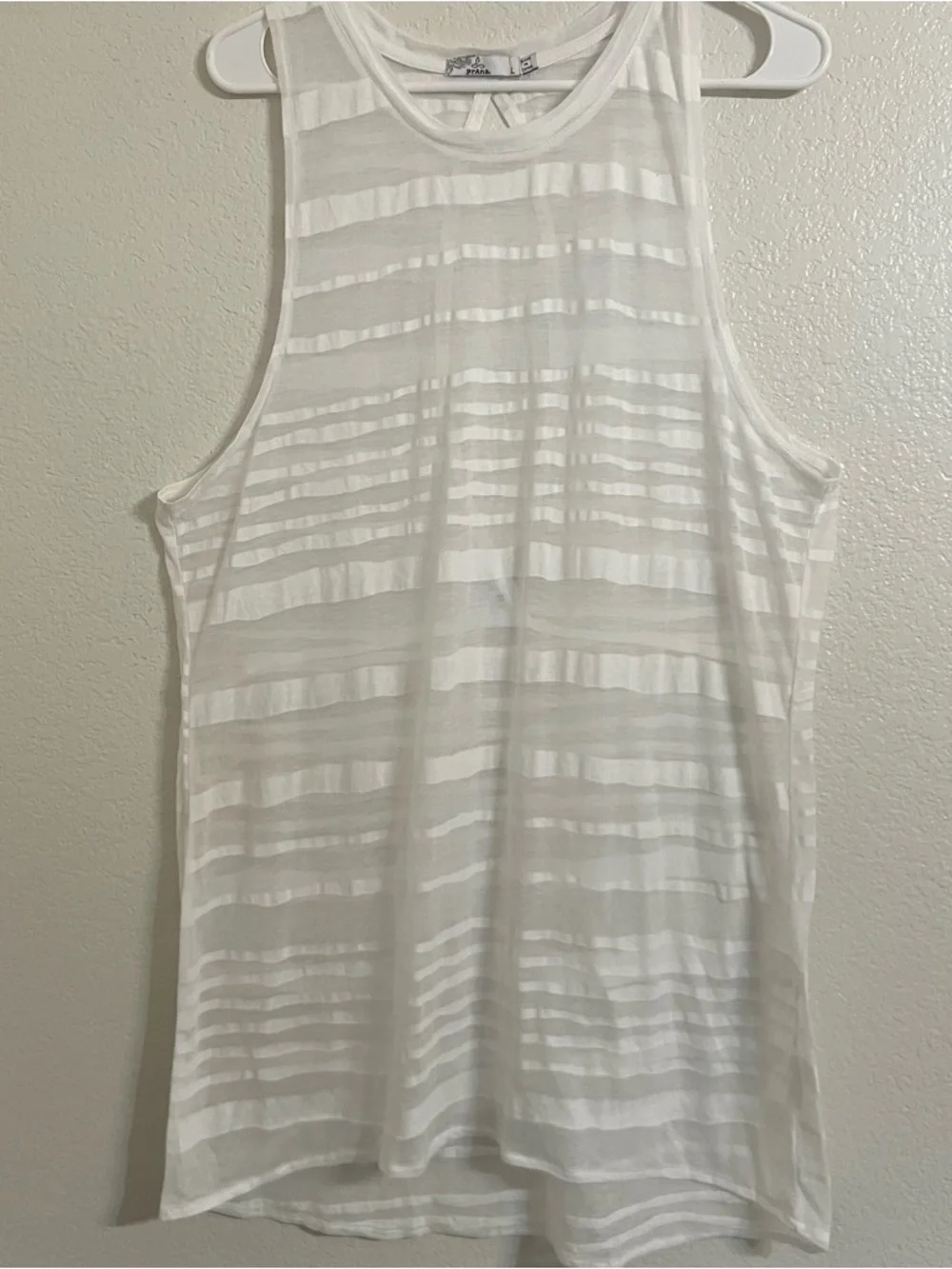 PrAna swim cover Sheer White Striped Swim Cover-Up Dress beach pool lightweight